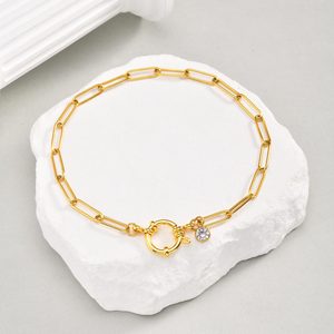 Moda Retangular Cadeia Bubble Buckle Pé Mulheres Tornozeleiras 18k Banhado a ouro Aço Inoxidável Cubano Link Cadeia Tornozeleiras impermeáveis - Product Image 3