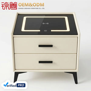 JINSHAN Mesitas <span class=keywords><strong>de</strong></span> <span class=keywords><strong>Noche</strong></span> Inteligentes <span class=keywords><strong>de</strong></span> Madera Maciza para Muebles Sencillos, Mobiliario <span class=keywords><strong>de</strong></span> Dormitorio Barato al por Mayor con Almacenamiento <span class=keywords><strong>de</strong></span> Cajones y Mesa <span class=keywords><strong>de</strong></span> <span class=keywords><strong>Noche</strong></span> Inteligente - Product Image 1