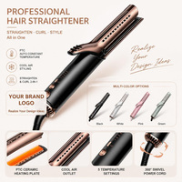 Plancha de Cabello Eléctrica Torlin con Placa de Cerámica PTC 2 en 1, Función de Aire Frío, Apagado Automático, LED, para Hogar y Hotel
