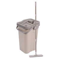 360 vadrouille à nettoyage rapide en microfibre avec poteau en acier seau de nettoyage sec et humide seau de vadrouille plat pour usage domestique