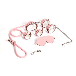 Productos para Adultos, Juguetes para Hombres y Mujeres, Set de Bondage de Cuero de 6 Piezas con Correa, Antifaz y Esposas - Alternativa Sexual SM - Product Image 1