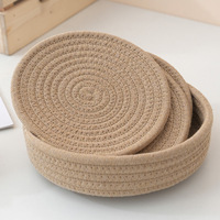 Kingwillow panier de rangement en corde de coton de style moderne ensembles tissés pour chambre de bébé jouets divers usine vente en gros boîte de rangement pour tissage