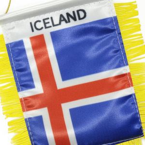 Custom Logo ICELAND Pennant <b>Flag</b> for Car Rearview Mirror & Home Decoration Digital Printed Techniques - Product Image 3