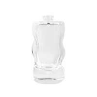 Flacon de parfum portable Posee Beauty PB-S109 50ml en verre transparent irrégulier avec tête de pompe or/argent et boîte en carton scellée