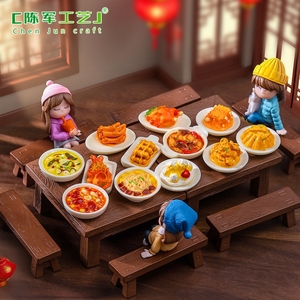 ของตกแต่งจิ๋ว อาหารจีนจำลอง หมูนึ่งกับแป้งข้าวเจ้า ของเล่นจำลองอาหาร DIY อุปกรณ์ตกแต่งเรซิ่นขนาดเล็ก - Product Image 1