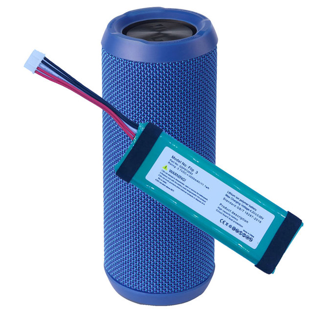 Green Flip3 Battery Replacement 3.7v 3000mAh Batteries GSP872693 P763098 03 GSP872693 03 Batera for JBL Flip 3  Speaker