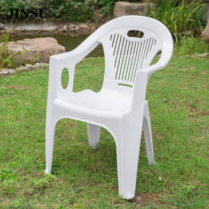 Sedia da Giardino in Plastica <span class=keywords><strong>Bianca</strong></span>, <span class=keywords><strong>Poltrona</strong></span> Moderna da Esterno HX-016A, Seduta per Patio e Cortile - Product Image 2