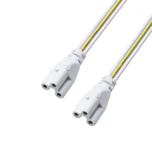 Kebaolong T4 T5 T8 enchufe de soporte de tubo de luz integrado 30CM cable de alimentación de doble extremo de tres orificios