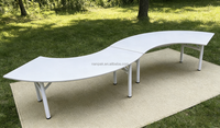 Table ronde carrée pour enfants 2 en 1 magique en bois blanc pour l'intérieur/l'extérieur, en forme de S, pour les fêtes, les événements, la salle de jeux, la location