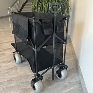 <span class=keywords><strong>Chariot</strong></span> <span class=keywords><strong>de</strong></span> <span class=keywords><strong>plage</strong></span> pliable à deux niveaux avec étagère inférieure extensible - Product Image 3