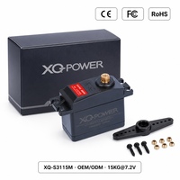 XQ-POWER XQ-S3115M Servo numérique étanche 15 kg avec moteur à engrenages métalliques, couple élevé, servo standard pour voiture RC Nitro 7,2 V