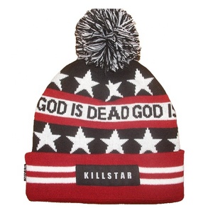 Thời Trang Phố Anh Câu Lạc Bộ Bobble Hat Puff Bóng Top Tùy Chỉnh Hip-Hop Trượt Tuyết Beanie Hat, Vui Dệt Kim Hat - Product Image 1
