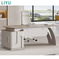 Bureau de direction en forme de L moderne Liyu Furniture avec panneau en bois mélaminé, design de bureau autonome, tiroir utilitaire personnalisable