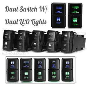 12V Dual Spot Fog Driving Roof Work Reverse Rear <b>LED</b> <b>Light</b> <b>Bar</b> Push Button Switch for Toyota Prado Hilux Landcruiser RAV4 HIACE - Product Image 2
