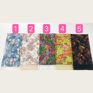 Tessuto in <span class=keywords><strong>Tulle</strong></span> Ricamato con Paillettes Floreali a Rosa G2981, Copertura Completa, 5 Colori, per Abiti da Sera, Costumi da Palcoscenico, Vestiti da Festa - Product Image 6