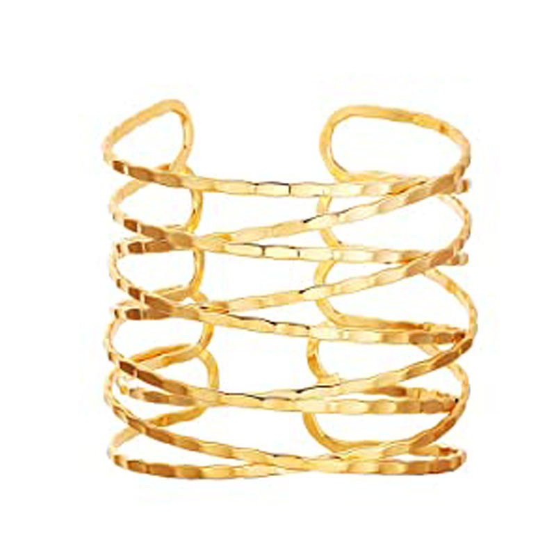 Brassard croix multiligne en or