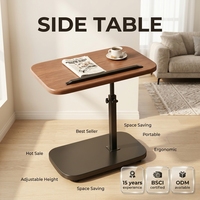 Table basse moderne extensible avec plateau réglable en hauteur, structure en bois et métal, facile à nettoyer, mobilier de salon