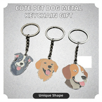Porte-clés mousqueton en alliage de zinc étanche avec impression UV personnalisée motif animal Pomeranian pour chien de compagnie - Petit cadeau promotionnel