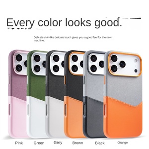 IPhone17promax étui de protection résistant aux chutes pour <span class=keywords><strong>Apple</strong></span> 16 motif Patchwork couleur magnétique étui d'aspiration en <span class=keywords><strong>cuir</strong></span> téléphone pour <span class=keywords><strong>13</strong></span> - Product Image 4
