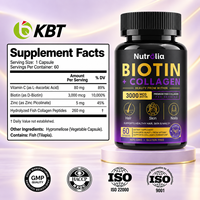 Fabricant de compléments alimentaires Capsules Marque privée Capsule de biotine Capsule de biotine et de collagène pour cheveux et peau