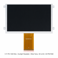 Layar LCD IPS 7 Inci yang Terlihat Jelas di Bawah Sinar Matahari 800x480 1000 Nits Kecerahan Tinggi LED Backlight RGB Modul 40-Pin -30C~+85C
