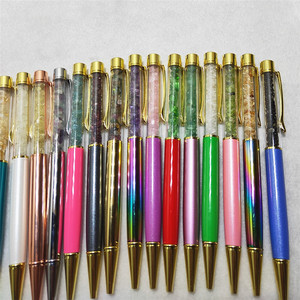 Penna a sfera con pietra di ghiaia e pietre preziose spezzate con penna a sfera con ametista DIY penna a sfera con cristallo curativo naturale al quarzo con Logo - Product Image 6