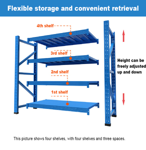 מדפי תצוגה בהתאמה אישית, מדפי אחסון בינוניים, מדפי אחסון למחסן, מדפי פלדה, מדפי אחסון מתכת, מדפי משטחים - Product Image 2