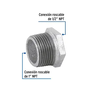 Scatola con 10 unità di riduzione della boccola d'acciaio galvanizzata 1'x1-2, Foset - Product Image 2