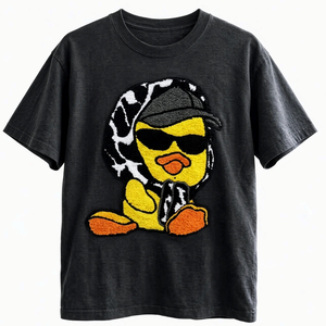 FLOWORA Chenille Embroidery Custom High Quality 300 GSM 100% Cotton Heavyweight T-<b>shirt</b> Streetwear Crew Neck T <b>Shirt</b> for <b>Men</b> - Product Image 1
