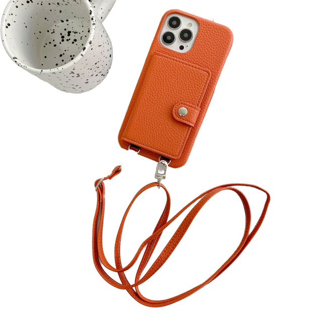 Hot Japanese-Korean Style Luxury Waterproof Crossbody Detachable Wallet Artificial Leather Protective Cover Strap Phone Case