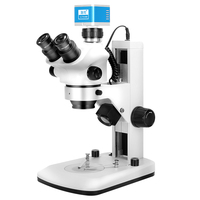 Microscopio Trinocular Estéreo con Zoom y Puerto para Cámara HDMI 3.5X-100X para Documentación Digital y Demostración Educativa