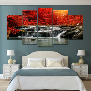 Psll Art - Juego <span class=keywords><strong>de</strong></span> 5 Cuadros Decorativos para el Hogar, Impresiones <span class=keywords><strong>de</strong></span> Pinturas al Óleo <span class=keywords><strong>de</strong></span> <span class=keywords><strong>Paisajes</strong></span>, Árbol, Póster Personalizado Moderno, Lienzo Impreso Personalizado <span class=keywords><strong>en</strong></span> Marco, 2 Piezas/Caja - Product Image 2