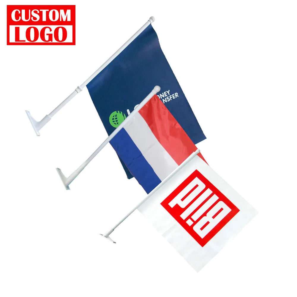 Soporte de bandera de pared para publicidad, poste de acero de montaje en pared de 45 grados, soporte de bandera de jardín