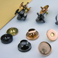 Kancing Magnet Logam Model Baru QGSZ Hitam Mengkilap untuk Tas, Dompet, dan Tas Ransel