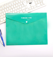 Offres Spéciales portefeuilles de poche en plastique avec logo personnalisé école dossier A4 clair PP enveloppe fichier Document sac avec bouton dossiers