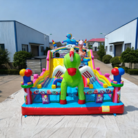 Château gonflable écologique Big Bounce House avec toboggan, taille personnalisable, thème équestre licorne, structure de jeu commerciale