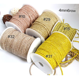 Cordon décoratif rond à paillettes effet <span class=keywords><strong>aquarelle</strong></span> 4mm 6mm en verre avec <span class=keywords><strong>motif</strong></span> pour accessoires de chaussures - Product Image 1
