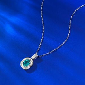 S925 Plata <span class=keywords><strong>Parra</strong></span> Verde Colgante Mujer Luz Lujo Individual Cadena de clavícula de gama alta - Product Image 2