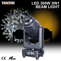 Luz Móvil LED BSW de 300W con Efecto Beam, Spot y Wash, 16 Canales DMX, Activación por Sonido, Zoom Ajustable para KTV, Fiestas, Iglesias y Espectáculos en Vivo