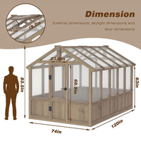 Serre en bois de cèdre et acier robuste et écologique avec porte verrouillable pour jardin et usage agricole