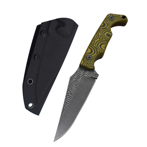 Couteau droit D2 pour le camping et la chasse, lame pleine longueur, manche G10, couteau de randonnée à lame fixe, couteau d'extérieur, étui en Kydex carbone - Product Image 6