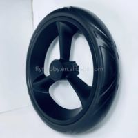 Roue de chariot de magasin de 10 pouces, roue à rayons en plastique avec frein pour chariot de magasin