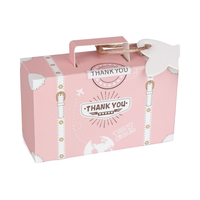 Boîtes à dragées en forme de valise, thème voyage, boîte cadeau de mariage, bleu rose, recyclable, laminage mat pour fête, fête prénuptiale