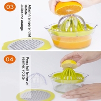 4-in-1 multifunctionele handmatige citruspers voor citroenen, sinaasappels en limoenen met maatbeker voor de keuken
