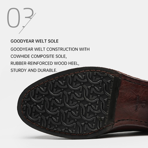 Chaussures pour hommes en cuir de cheval, fabriquées sur mesure, artisanales, style business décontracté, à lacets, avec semelle Goodyear, imperméables, respirantes, confortables, printemps-automne - Product Image 4