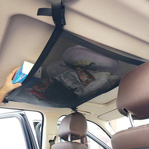 Organisateur de rangement multifonctionnel à double couche pour le <span class=keywords><strong>plafond</strong></span> de la <span class=keywords><strong>voiture</strong></span> <span class=keywords><strong>Filet</strong></span> de chargement Maille intérieure au-dessus du toit Sac porte-bagages - Product Image 6