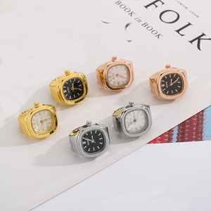 Nuovo nuovo creativo Punk quadrante quadrato orologi al quarzo anelli per <span class=keywords><strong>donna</strong></span> uomo coppie Mini elastico <span class=keywords><strong>orologio</strong></span> <span class=keywords><strong>orologio</strong></span> da dito gioielli - Product Image 2
