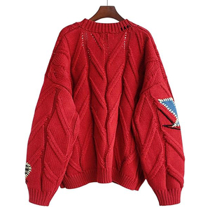 OEM ODM <span class=keywords><strong>Cardigan</strong></span> floreale lavorato a maglia Jacquard maglione a maniche lunghe maglieria invernale per ragazze vestiti da donna personalizzabili - Product Image 2