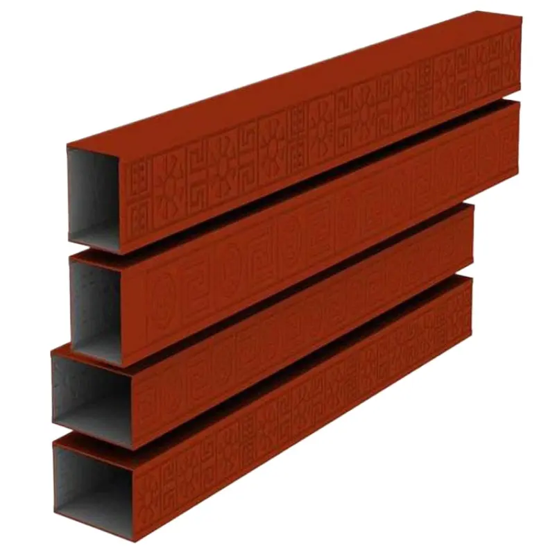 Perfil de tubo cuadrado de serie de grano de madera 3D de aluminio de 25x20mm para decoración de muebles Resistencia a la intemperie al aire libre