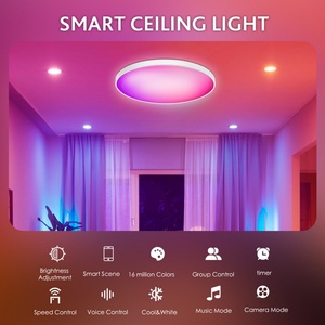 ไฟเพดาน LED RGB ปรับความสว่างได้ 30W พร้อม WiFi สำหรับห้องนั่งเล่น โคมไฟเพดานอัจฉริยะ - Product Image 4